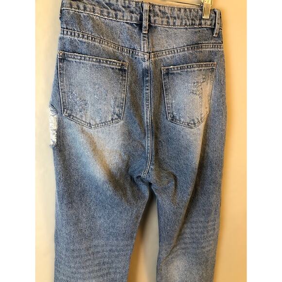 Women's Jeans Distressed Mom Jeans Pants HIGH Waist Sz 27x32, 13” Rise - Picture 3 of 11